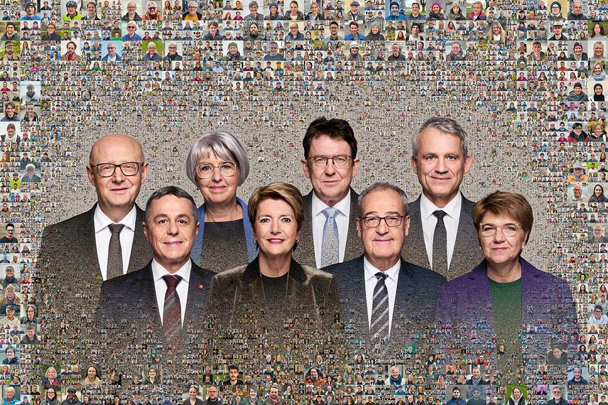 Bundesratsfoto 2025 mit Menschen aus der ganzen Schweiz