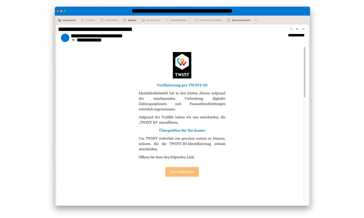Betrüger warnen dreist im Namen von TWINT vor Identitätsdiebstahl